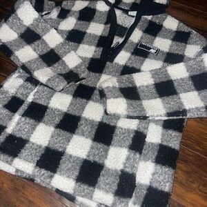 New Balance Black and White Zip Up Sweater